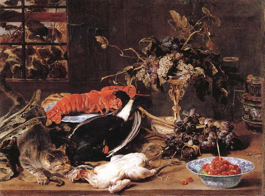 Hungry Cat with Still Life